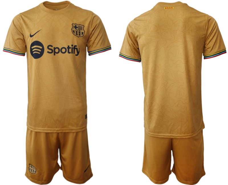 Men 2022-2023 Club Barcelona away yellow blank Soccer Jersey->customized soccer jersey->Custom Jersey